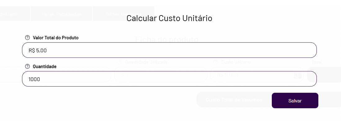 Custo Unitário